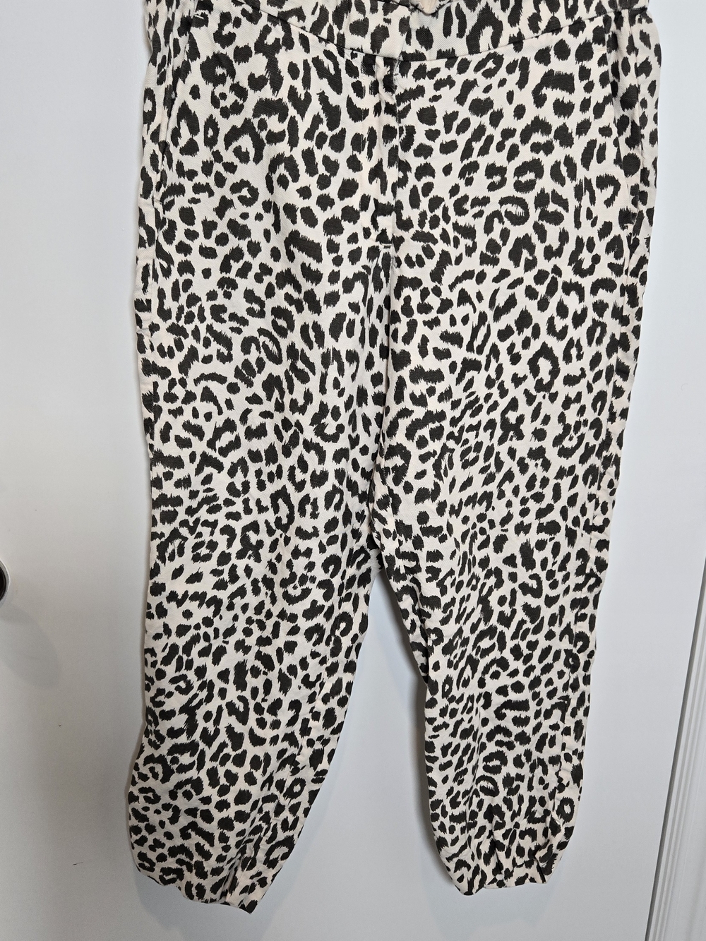 J. Crew Black & Cream Leopard-Print Capri Pants